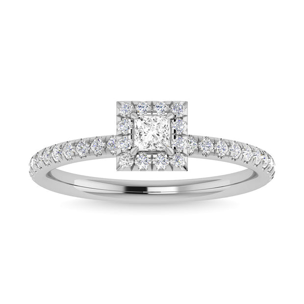 Diamond 3/4 Ct.Tw. Princess Cut Engagement Ring in 14K White Gold - Robson's Jewelers