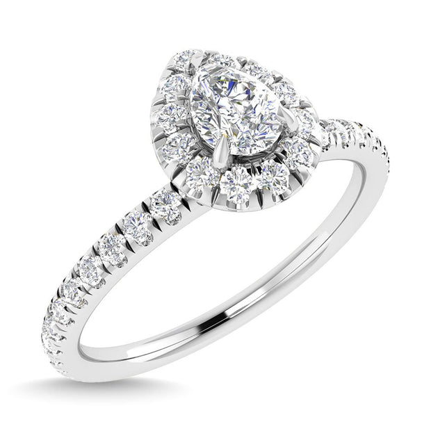 Diamond 3/4 Ct.Tw. Pear Cut Engagement Ring in 14K White Gold - Robson's Jewelers