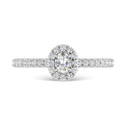 Diamond 3/4 Ct.Tw. Oval Cut Engagement Ring in 14K White Gold - Robson's Jewelers