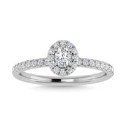 Diamond 3/4 Ct.Tw. Oval Cut Engagement Ring in 14K White Gold - Robson's Jewelers