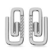 Diamond 1/10 Ct.Tw. Paper Clip Earrings in 925 Silver