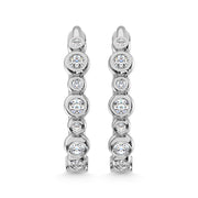 14K White Gold Diamond 1/4 Ct.Tw. Hoop Earrings