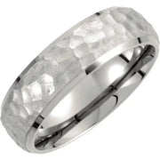 Titanium 7 mm Hammered Finish Beveled-Edge Band Size 10 - Robson's Jewelers