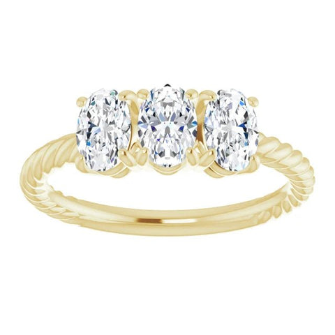 14K Yellow 3 CTW Lab-Grown Diamond Three-Stone Ring - Robson's Jewelers