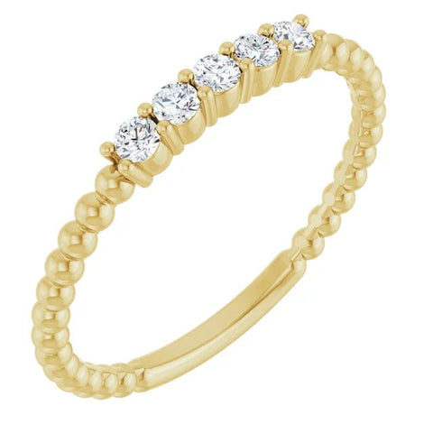 14K Yellow 1/6 CTW Lab-Grown Diamond Stackable Ring - Robson's Jewelers