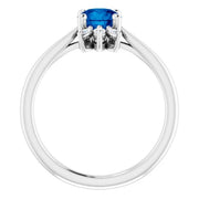 14K White Natural Blue Sapphire & 1/4 CTW Natural Diamond Ring - Robson's Jewelers