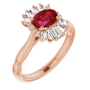 14K Rose Natural Ruby & 1/4 CTW Natural Diamond Ring - Robson's Jewelers