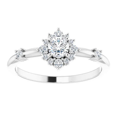 14K White 3/8 CTW Lab-Grown Diamond Halo-Style Ring - Robson's Jewelers