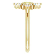 14K Yellow Natural Peridot & 1/5 CTW Natural Diamond Ring - Robson's Jewelers