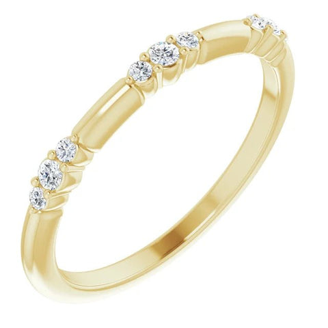 14K Yellow 1/8 CTW Lab-Grown Diamond Stackable Ring - Robson's Jewelers