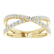 14K Yellow 1/2 CTW Lab-Grown Diamond Criss-Cross Ring - Robson's Jewelers