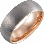18K Rose Gold PVD Tungsten 6 mm Half Round Size 10 Band With Satin Finish - Robson's Jewelers