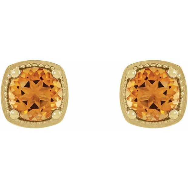 14K Yellow 5 mm Natural Citrine Earrings - Robson's Jewelers