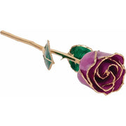 Lacquered Amethyst Colored Rose with Gold Trim - Robson's Jewelers