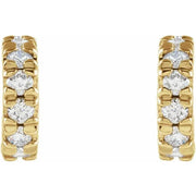 14K Yellow 1/4 CTW Lab-Grown Diamond French-Set 8 mm Huggie Earrings - Robson's Jewelers