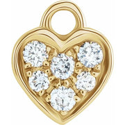 14K Yellow .06 CTW Natural Diamond Heart Dangle - Robson's Jewelers