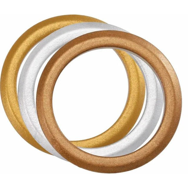 Set of 3 Metallic-Colored Comfort-Fit Silicone Bands Size 7 - Robson's Jewelers
