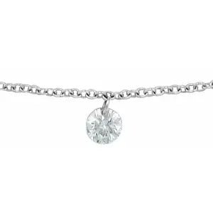 14K White 1/6 CT Drilled Natural Diamond Solitaire 6 1/2-7 1/2" Bracelet - Robson's Jewelers