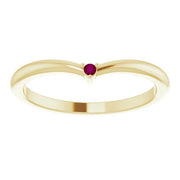 14K Yellow Natural Rhodolite Garnet Stackable V Ring - Robson's Jewelers