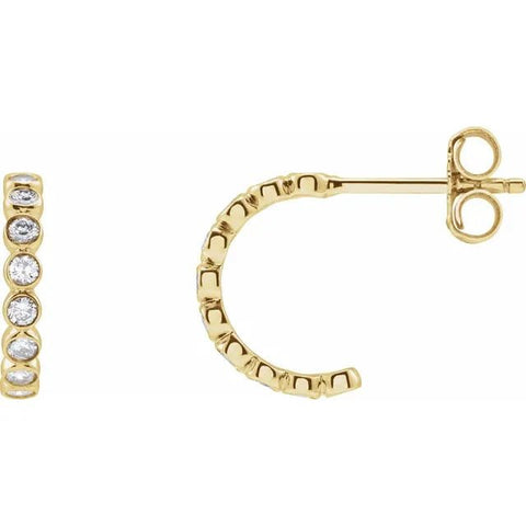 14K Yellow 1/3 CTW Lab-Grown Diamond Huggie Earrings - Robson's Jewelers