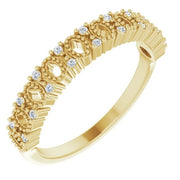 14K Yellow .07 CTW Natural Diamond Negative Space Anniversary Band - Robson's Jewelers