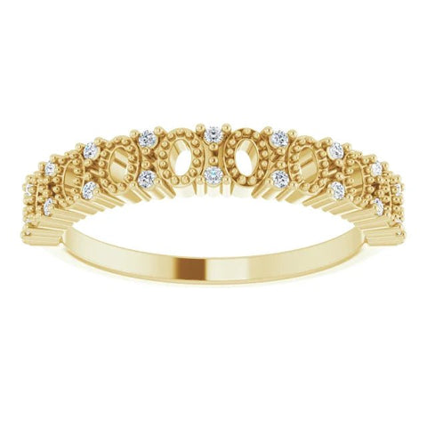 14K Yellow .07 CTW Natural Diamond Negative Space Anniversary Band - Robson's Jewelers