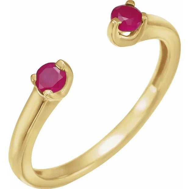 14K Yellow Natural Ruby Negative Space Ring - Robson's Jewelers