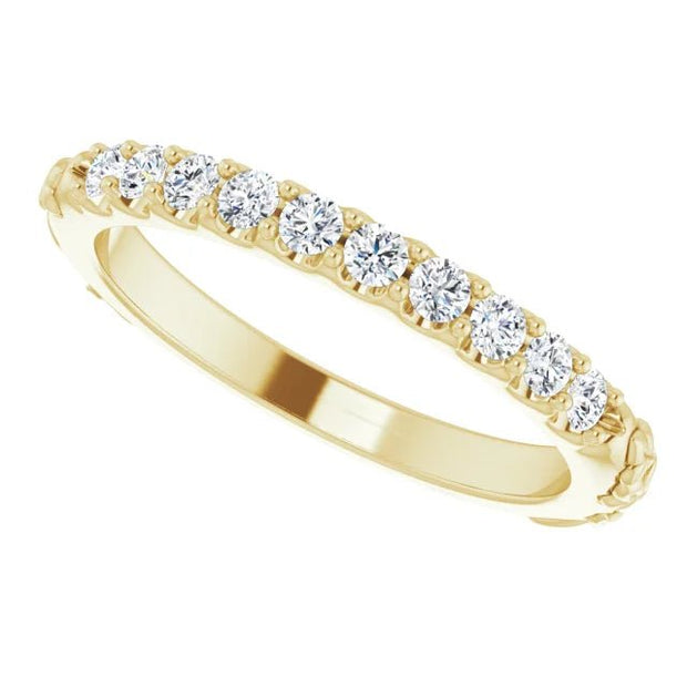 14K Yellow 1/4 CTW Natural Diamond Floral-Inspired Anniversary Band - Robson's Jewelers