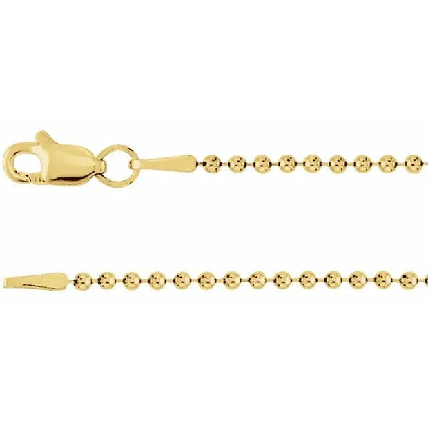 14K Yellow 1.5 mm Hollow Bead 16" Chain - Robson's Jewelers