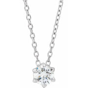 14K White 1/4 CT Lab-Grown Diamond Solitaire 16-18" Necklace - Robson's Jewelers