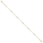 14K Two-tone Fancy 9in Plus 1in Ext Anklet - Robson's Jewelers