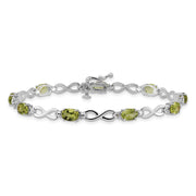 14k White Gold Peridot and Diamond Infinity Bracelet - Robson's Jewelers