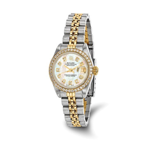 Pre-owned Independently Certified Rolex Steel/18ky Ladies Diamond MOP Watch - Robson's Jewelers