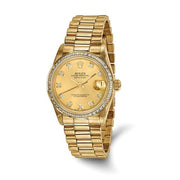 Pre-owned Independently Certified Rolex 18ky Datejust Dia President Watch - Robson's Jewelers