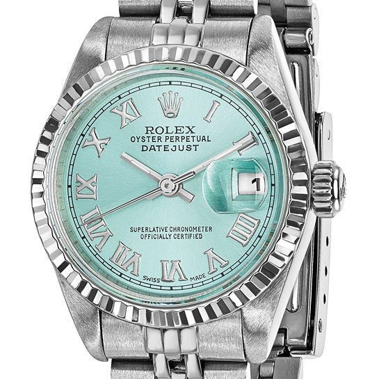 Pre-owned Independently Certified Rolex Steel/18kw Datejust Ice Blue Watch - Robson's Jewelers
