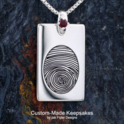 Dog Tag Fingerprint Necklace with Birthstone - Robson's Jewelers