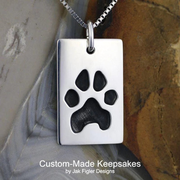 Pawprint Dog Tag Necklace - Robson's Jewelers