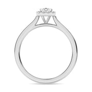 Diamond 3/8 Ct.Tw. Princess Center Halo Engagement Ring in 10K White Gold