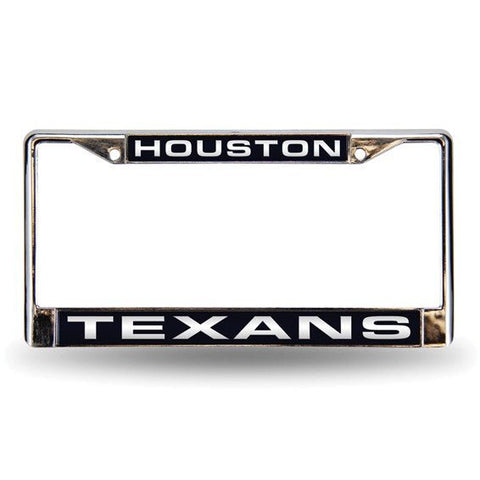 NFL Houston Texans Blue Laser Chrome Acrylic License Plate Frame - Robson's Jewelers
