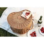 Willow Wedding Heart Picnic Basket with Ivory Lining and Deluxe Service for Two - Robson's Jewelers