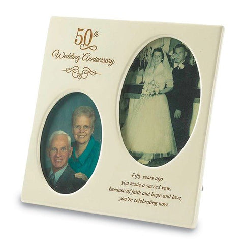 50th WEDDING ANNIVERSARY 3.5x5 and 4x6 Double Photo Resin Frame - Robson's Jewelers