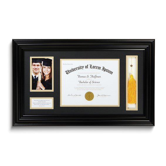 Graduation 4x6 Photo, Diploma, and Tassel Black Frame with Verse Jeremiah 29 - Robson's Jewelers