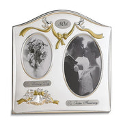 Satin Silver-plated/Brass 50th OUR WEDDING DAY 3.5x5 and OUR GOLDEN ANNIVERSARY 4x6 Photo Frame - Robson's Jewelers