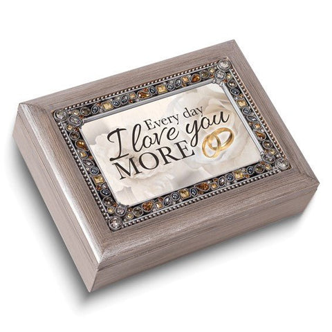 Silver-tone Resin Faux Jewels Anniversary Music Box: YOU LIGHT UP MY LIFE - Robson's Jewelers