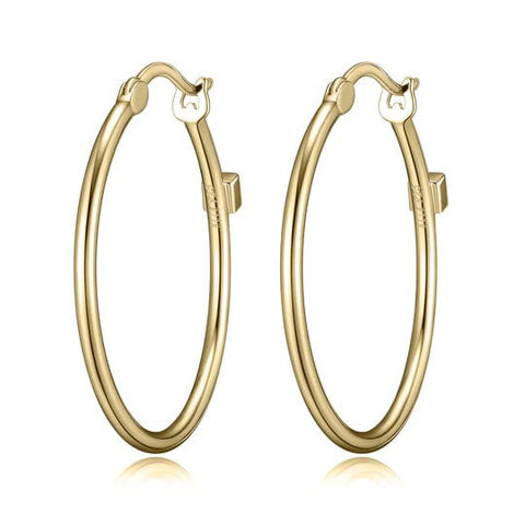 Gold Plated Sterling Silver Hoop Earrings 30mm - Robson's Jewelers