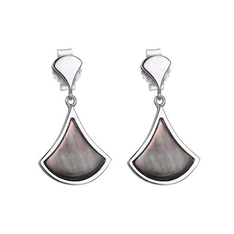 Gray Mother of Pearl Earrings in Rhodium - Robson's Jewelers