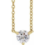 14K Yellow 1/10 CT Natural Diamond 3-Prong 18" Necklace - Robson's Jewelers