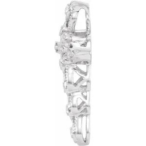 14K White .07 CTW Natural Diamond Cross Pendant - Robson's Jewelers