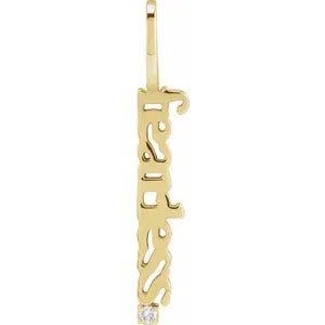 14K Yellow .015 CT Natural Diamond Fearless Pendant - Robson's Jewelers