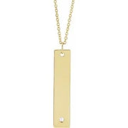 14K Yellow .03 CT Natural Diamond Engravable Heart 16-18" Necklace - Robson's Jewelers